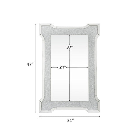 Noralie - 47" X 31" Accent Mirror With Faux Diamonds - Mirrored