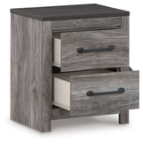 Bronyan - Two Drawer Night Stand - Dark Gray