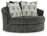 Biddeford - Oversized Swivel Accent Chair - Shadow