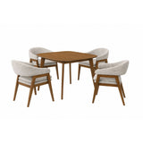 Miller - 5 Piece Set (39" Square Dining Table With 4 Arm Chairs) - Walnut / Gray