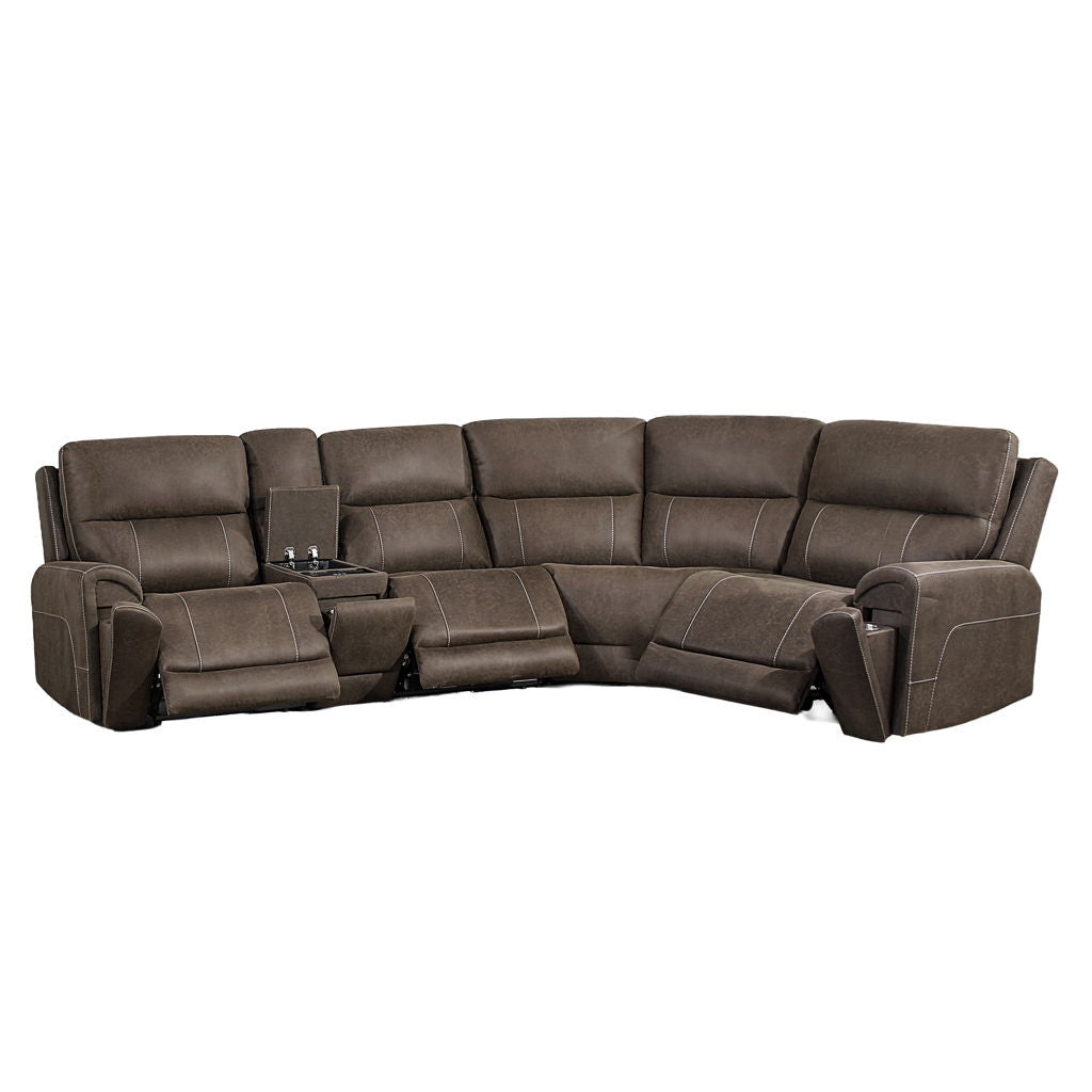 Gaia - 5 Piece P2 Power Sectional - Sable