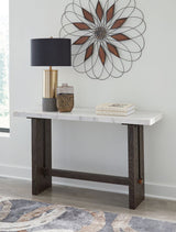 Burkhaus - Sofa Table - White / Dark Brown