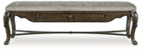 Maylee - Upholstered Storage Bench - Dark Brown