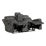 Muncie - Double Reclining Loveseat With Center Console - Brownish Gray