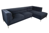 WESTBIE Matte Indigo Velvet 112" Wide Sectional