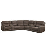 Gaia - 7 Piece P2 Power Sectional - Brown