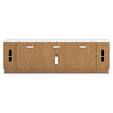 Camdill - XL TV Stand With Fireplace Option - Light Brown