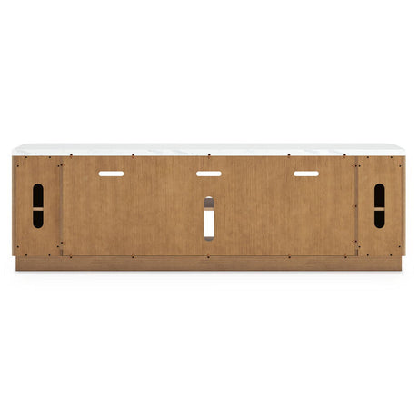 Camdill - XL TV Stand With Fireplace Option - Light Brown