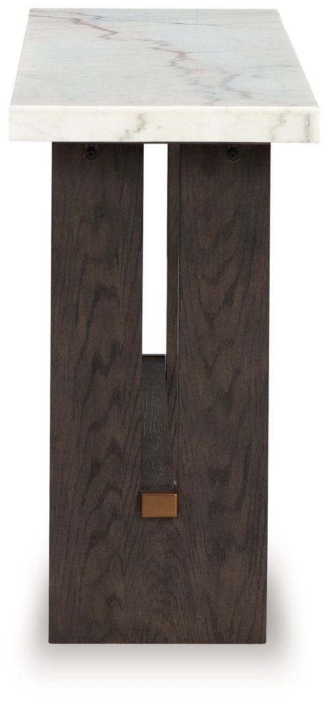 Burkhaus - Sofa Table - White / Dark Brown