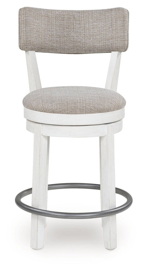 Robbinsdale - Upholstered Swivel Barstool (Set of 2) - Antique White