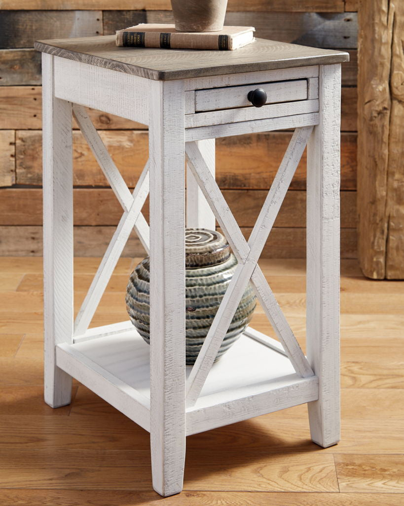 Adalane - Accent Table - White / Gray