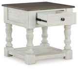 Havalance - Square End Table - White / Gray