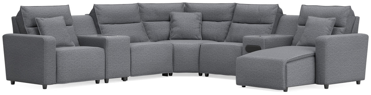 Modmax II - Reclining Sectional - Salt And Pepper