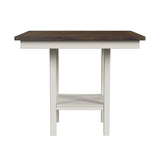 Brooks - 5 Piece Counter Set With Table And 4 Upholstery Seat & Wood Back Chairs - Medium Brown & White