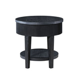 Tate - Round One Drawer End Table - Black