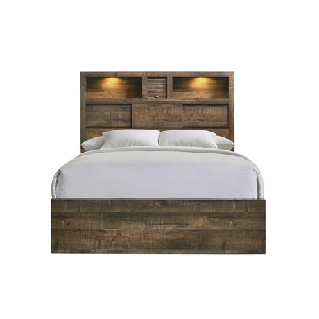 Bailey - Bookcase Panel Bed With Bluetooth