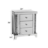 Noralie - 22" X 14" Accent Table - Mirrored & Faux Diamonds