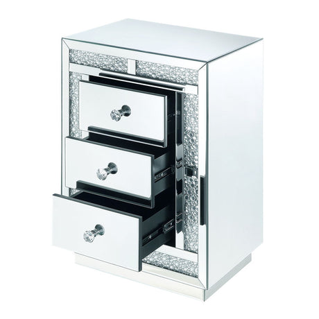 Mallika - Accent Table - Mirrored & Faux Crystals