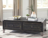 Todoe - Lift Top Cocktail Table - Dark Gray