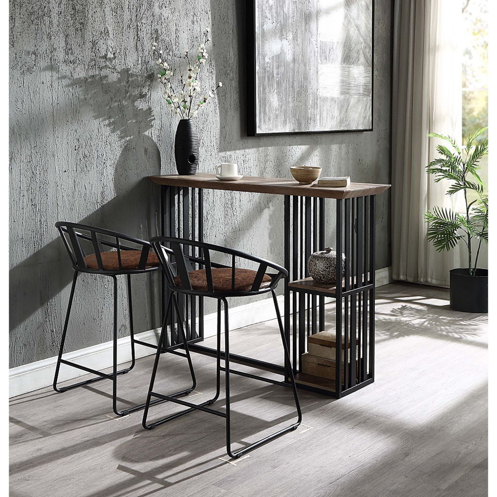 Zudora - Counter Height Table - Oak & Sandy Black