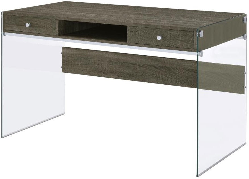 AITZA Gray 47" Wide Glossy White Writing Desk