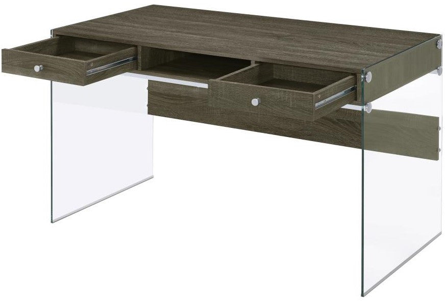 AITZA Gray 47" Wide Glossy White Writing Desk