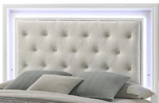 ALTANA White Bed with LED Lights