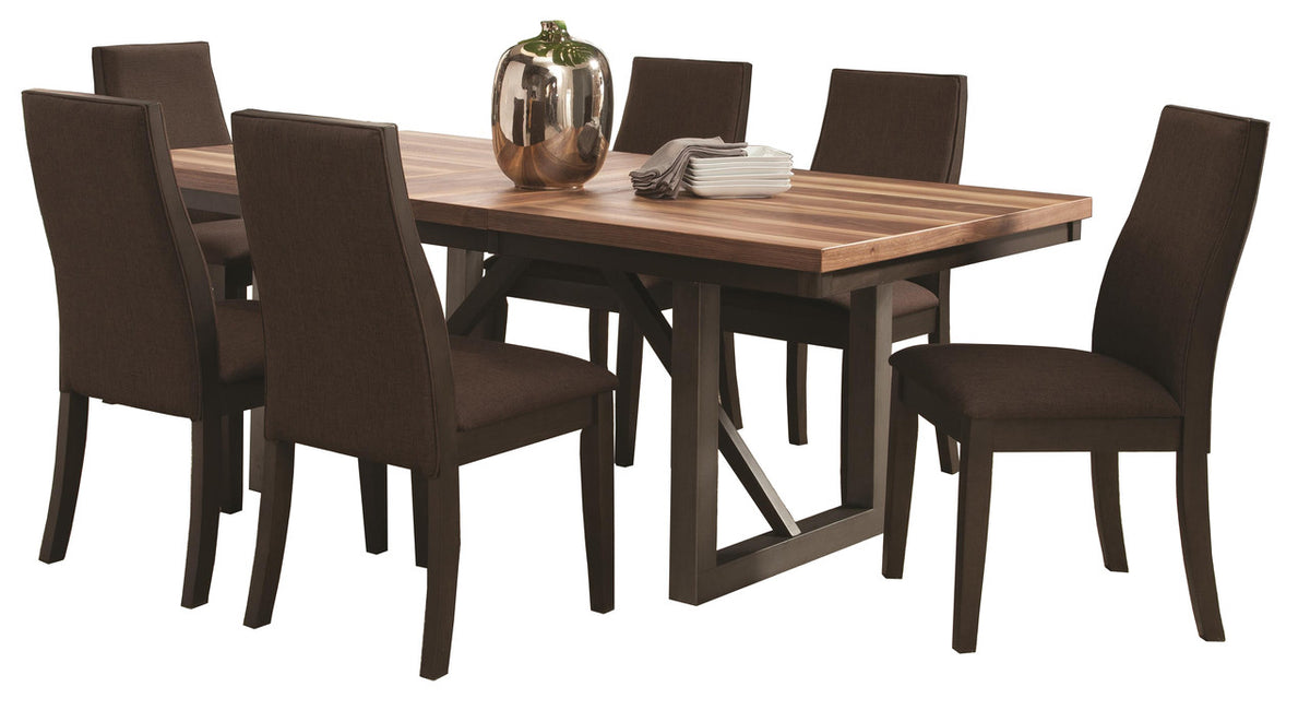Amos Natural/Espresso Dining Table