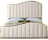 ATHENA Cream & Gold Velvet Bed