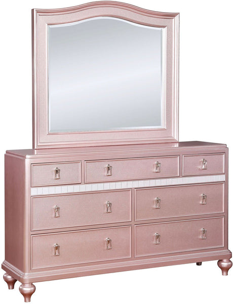 AUBRIANA Camelback Rose Gold Bedroom Set