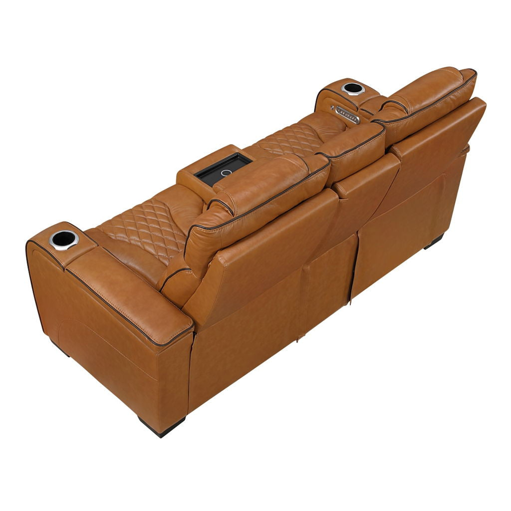 Apex - Power Double Reclining Loveseat With Center Console, Power Headrests, Storage Arms With Cup Holders, Wireless Charger, Air Massage And Heat, LED Lighting And Charging Ports