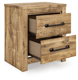 Maystonna - Two Drawer Night Stand - Brown