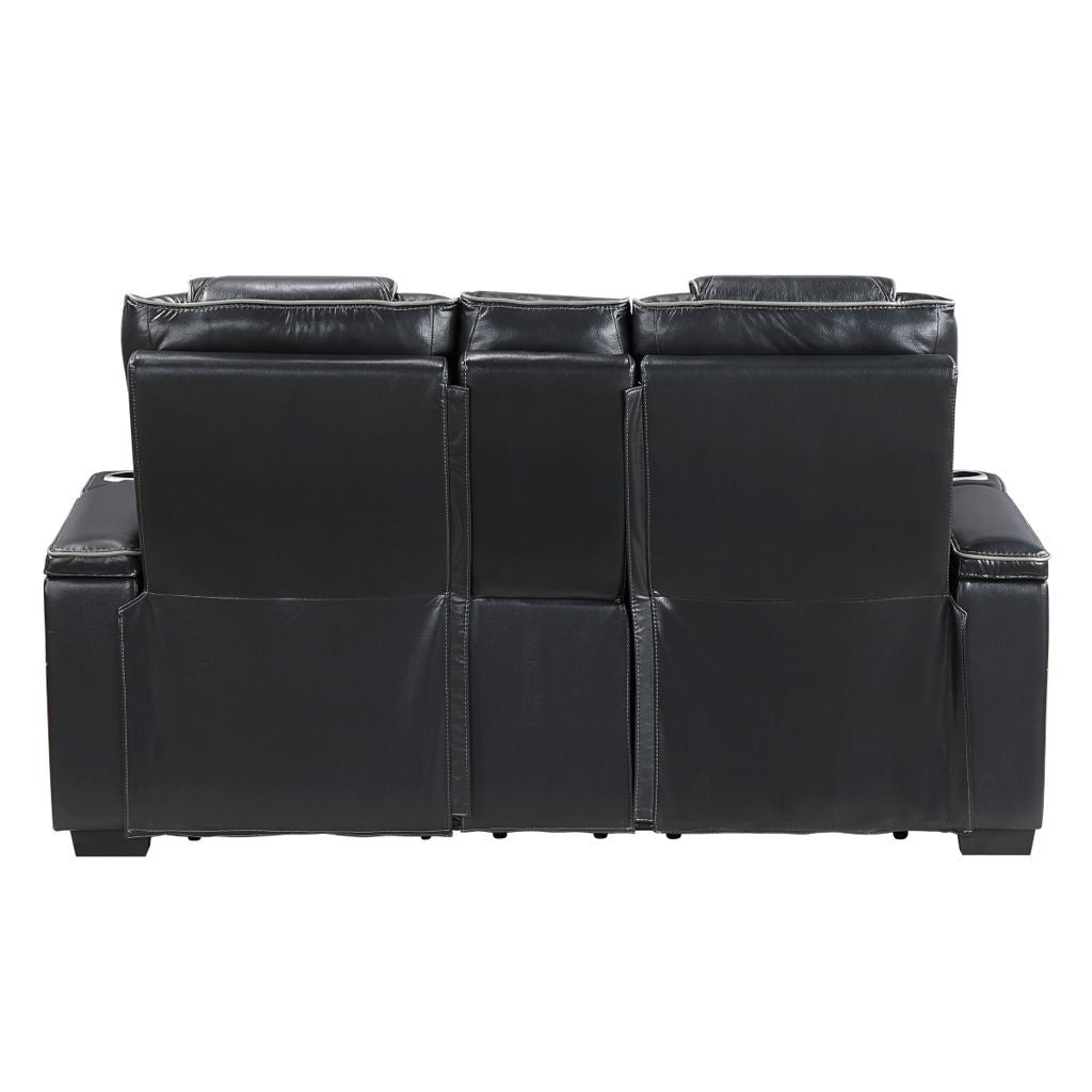 Apex - Power Double Reclining Loveseat With Center Console, Power Headrests, Storage Arms With Cup Holders, Wireless Charger, Air Massage And Heat, LED Lighting And Charging Ports