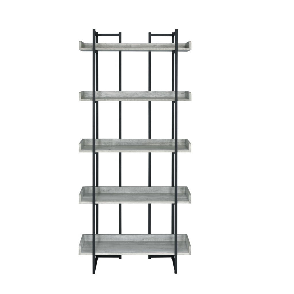 Preston - 2 Piece Desk And Bookshelf Set - Gray