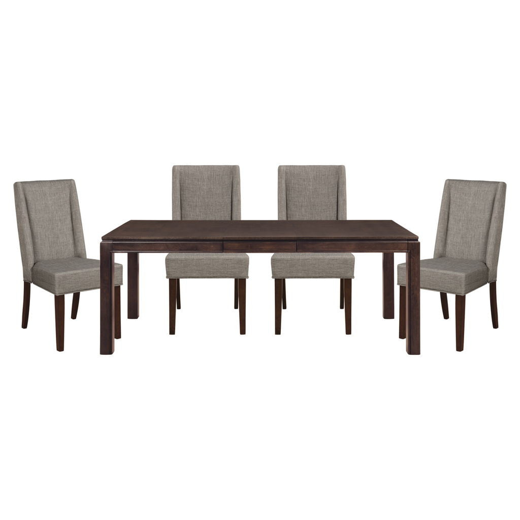 Kavanaugh - 5 Piece Dining Room Set (Table & 4 Side Chairs) - Dark Brown / Gray