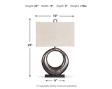 Saria - Metal Table Lamp  - Antique Silver Finish