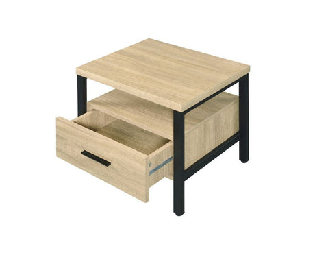 Yawan - Accent Table - Oak & Black