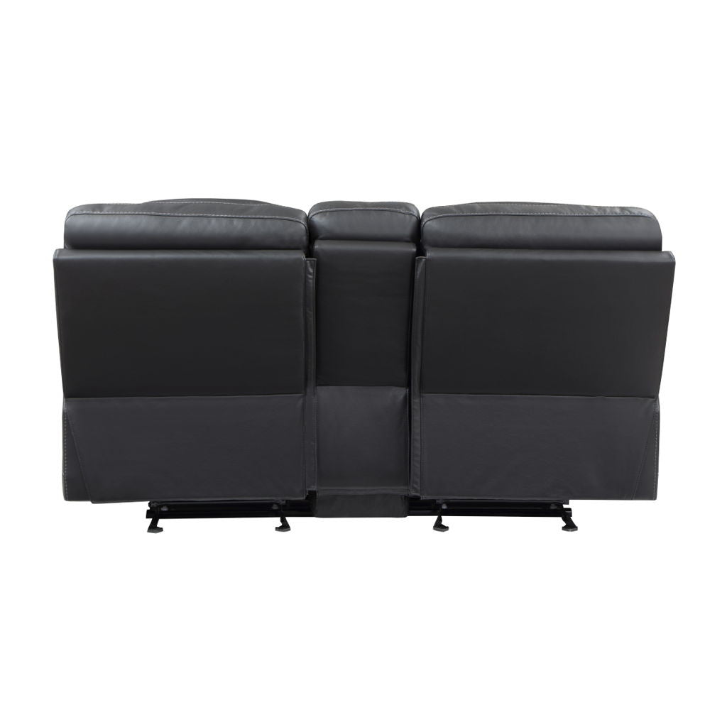 Fabian - Double Glider Reclining Loveseat With Center Console, Receptacles And USB Ports - 2-Tone Gray (Gray / Dark Gray)