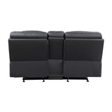 Fabian - Double Glider Reclining Loveseat With Center Console, Receptacles And USB Ports - 2-Tone Gray (Gray / Dark Gray)