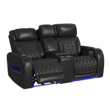 Prime Time - P3 Loveseat With LED, Wireless Charger Pocket, And Console