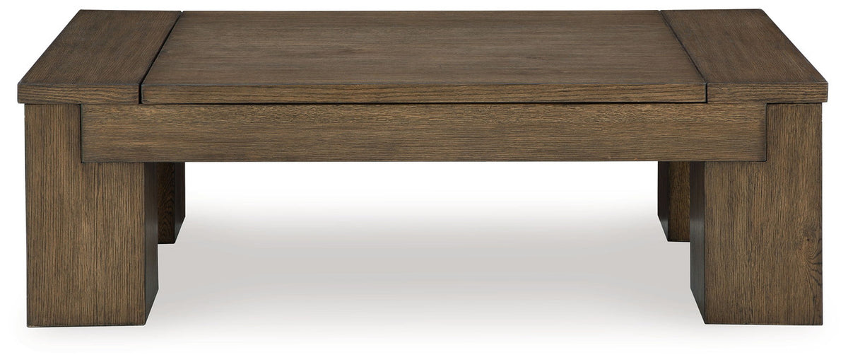 Rosswain - Lift Top Cocktail Table - Warm Brown