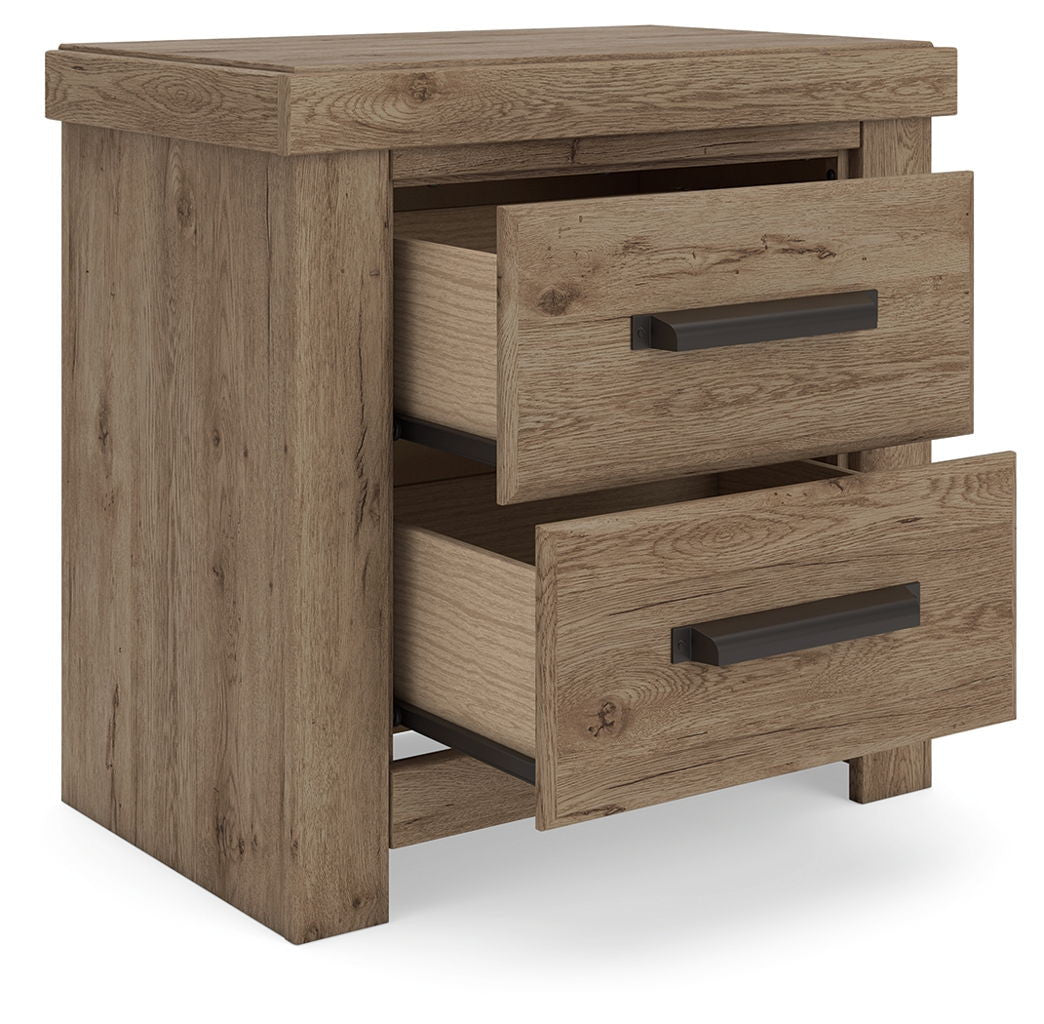 Oliandon - Two Drawer Night Stand - Light Brown