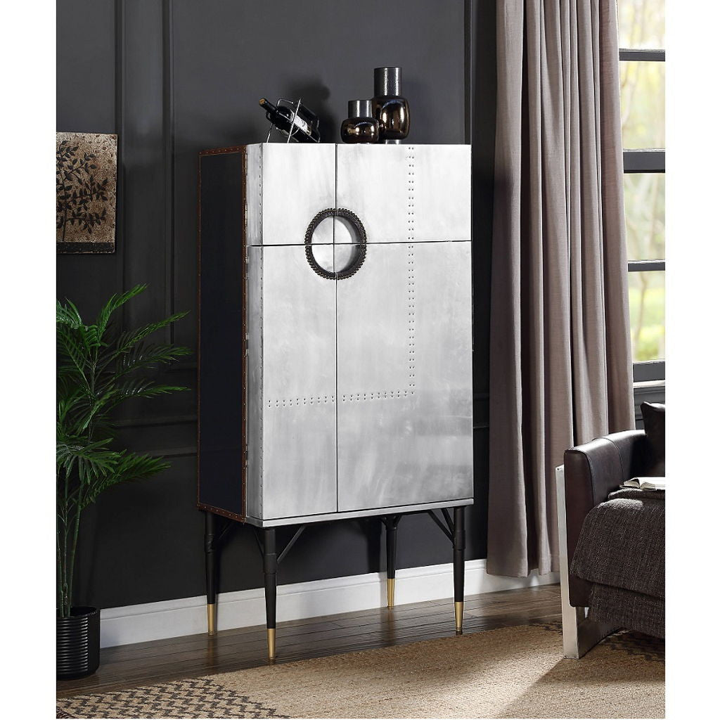 Yoela - Wine Cabinet - Leather & Aluminum