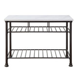 Freyja - Kitchen Island - White Cultured Marble Top & Gray