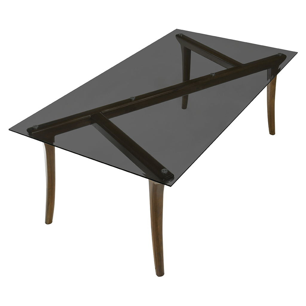 Danzel - Dining Table With Glass Top - Vintage Oak