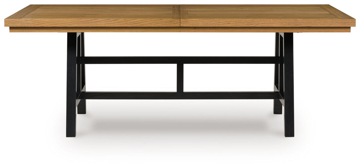 Galliden - Rectangular Dining Room Extension Table - Black / Brown