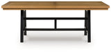 Galliden - Rectangular Dining Room Extension Table - Black / Brown