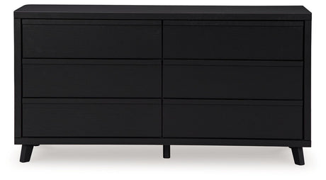 Danziar - Six Drawer Dresser - Black
