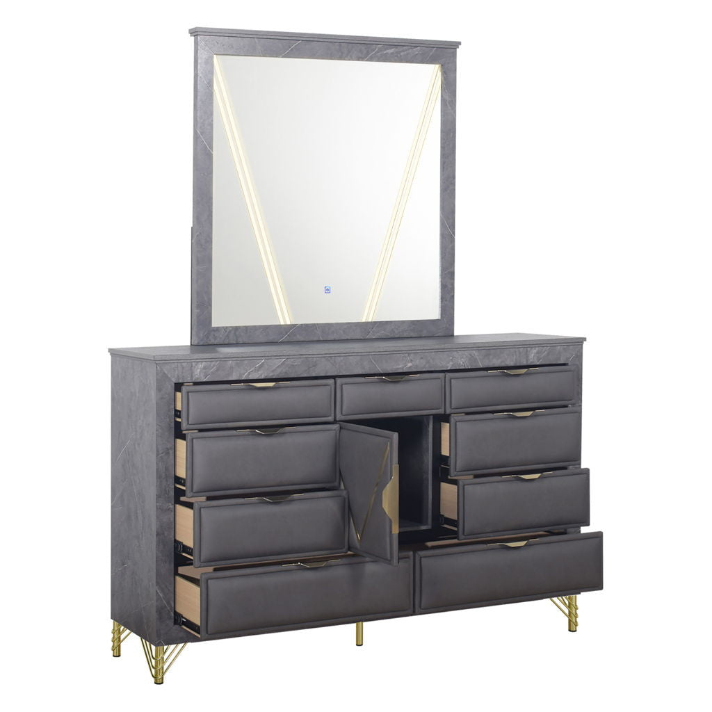 Symmetry - Lighted Mirror - Charcoal
