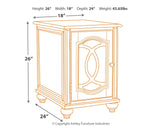 Realyn - Chair Side End Table - Insert Mirror - White / Brown